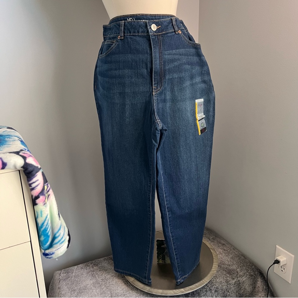 No Boundaries 13 High Rise Mom Blue Ankle Jeans Dark Wash NWT